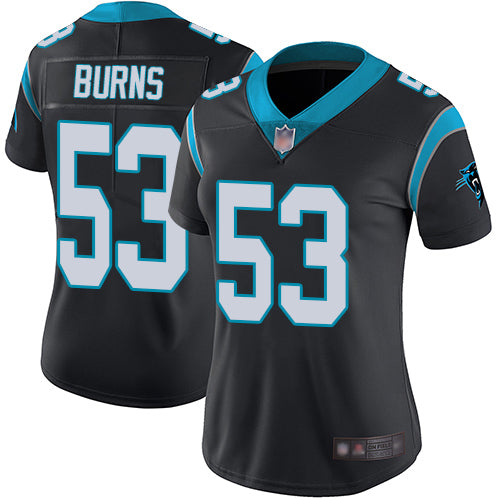Nike Carolina Panthers #53 Brian Burns Black Team Color Women's Stitched NFL Vapor Untouchable Limited Jersey Womens