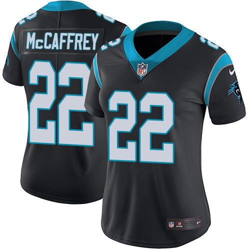 Nike Carolina Panthers #22 Christian McCaffrey Black Team Color Women's Stitched NFL Vapor Untouchable Limited Jersey Womens