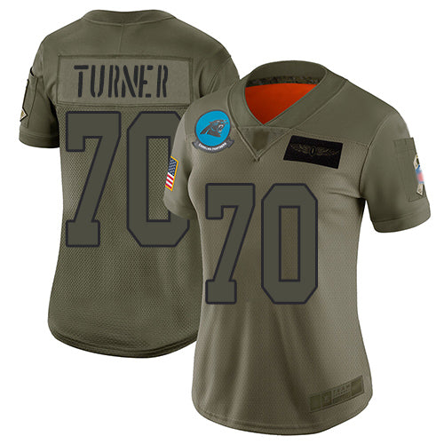 Nike Carolina Panthers #70 Trai Turner Camo Women's Stitched NFL Limited 2019 Salute to Service Jersey Womens