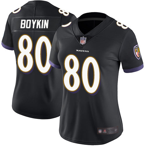 Nike Baltimore Ravens #80 Miles Boykin Black Alternate Women's Stitched NFL Vapor Untouchable Limited Jersey Womens