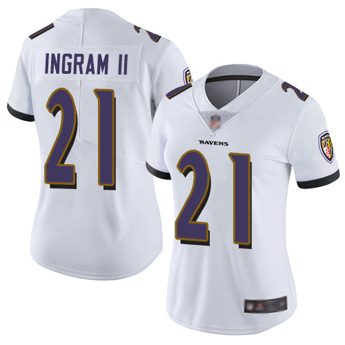 Nike Baltimore Ravens #21 Mark Ingram II White Women's Stitched NFL Vapor Untouchable Limited Jersey Womens