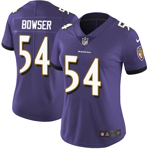 Nike Baltimore Ravens #54 Tyus Bowser Purple Team Color Women's Stitched NFL Vapor Untouchable Limited Jersey Womens