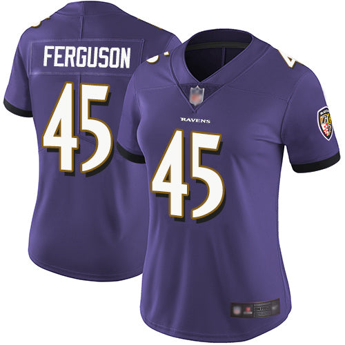 Nike Baltimore Ravens #45 Jaylon Ferguson Purple Team Color Women's Stitched NFL Vapor Untouchable Limited Jersey Womens