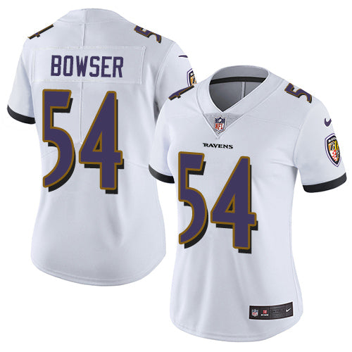 Nike Baltimore Ravens #54 Tyus Bowser White Women's Stitched NFL Vapor Untouchable Limited Jersey Womens