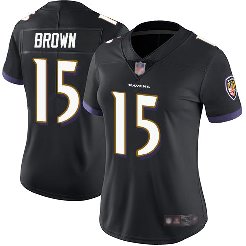 Nike Baltimore Ravens #15 Marquise Brown Black Alternate Women's Stitched NFL Vapor Untouchable Limited Jersey Womens
