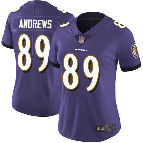 Nike Baltimore Ravens #89 Mark Andrews Purple Team Color Women's Stitched NFL Vapor Untouchable Limited Jersey Womens