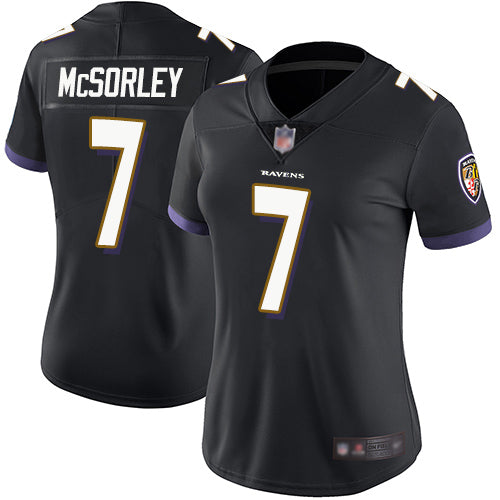 Nike Baltimore Ravens #7 Trace McSorley Black Alternate Women's Stitched NFL Vapor Untouchable Limited Jersey Womens