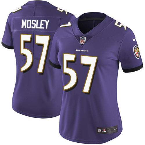 Nike Baltimore Ravens #57 C.J. Mosley Purple Team Color Women's Stitched NFL Vapor Untouchable Limited Jersey Womens
