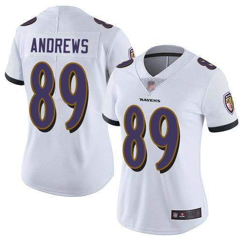 Nike Baltimore Ravens #89 Mark Andrews White Women's Stitched NFL Vapor Untouchable Limited Jersey Womens