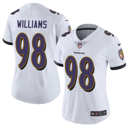 Nike Baltimore Ravens #98 Brandon Williams White Women's Stitched NFL Limited Vapor Untouchable Limited Jersey Womens