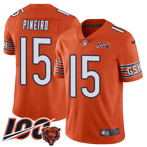 Nike Chicago Bears #15 Eddy Pineiro Orange Youth 100th Season Stitched NFL Limited Rush Jersey Youth