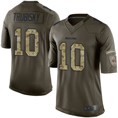 Nike Chicago Bears #10 Mitchell Trubisky Green Youth Stitched NFL Limited 2015 Salute to Service Jersey Youth