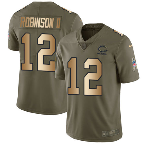 Nike Chicago Bears #12 Allen Robinson II Olive/Gold Youth Stitched NFL Limited 2017 Salute to Service Jersey Youth