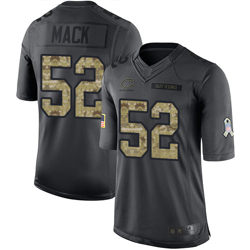 Nike Chicago Bears #52 Khalil Mack Black Youth Stitched NFL Limited 2016 Salute to Service Jersey Youth