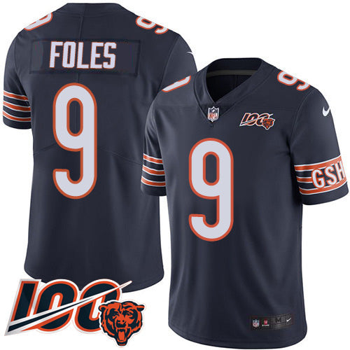 Nike Chicago Bears #9 Nick Foles Navy Blue Team Color Youth Stitched NFL 100th Season Vapor Untouchable Limited Jersey Youth