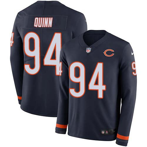 Nike Chicago Bears #94 Robert Quinn Navy Blue Team Color Youth Stitched NFL Limited Therma Long Sleeve Jersey Youth