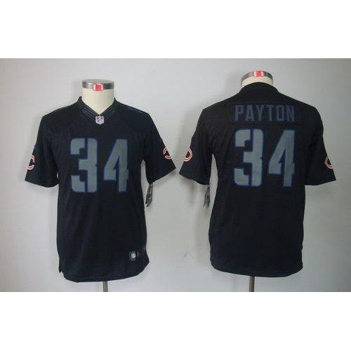 Nike Chicago Bears #34 Walter Payton Black Impact Youth Stitched NFL Limited Jersey Youth