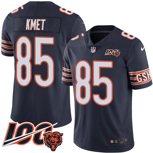 Nike Chicago Bears #85 Cole Kmet Navy Blue Team Color Youth Stitched NFL 100th Season Vapor Untouchable Limited Jersey Youth