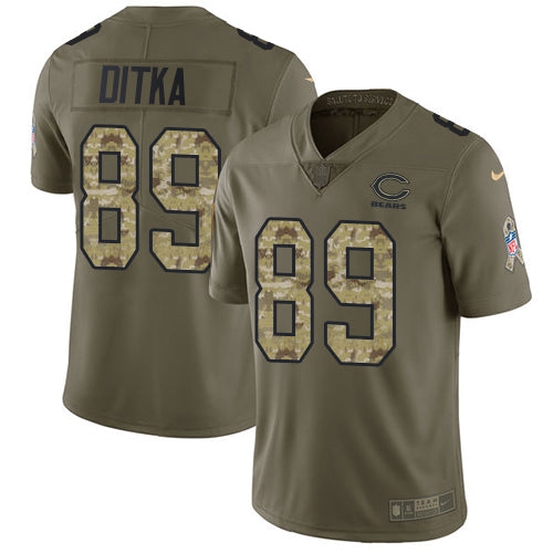 Nike Chicago Bears #89 Mike Ditka Olive/Camo Youth Stitched NFL Limited 2017 Salute to Service Jersey Youth