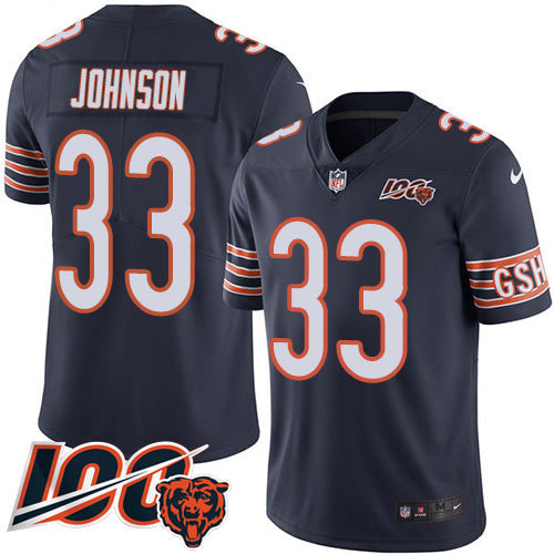 Nike Chicago Bears #33 Jaylon Johnson Navy Blue Team Color Youth Stitched NFL 100th Season Vapor Untouchable Limited Jersey Youth