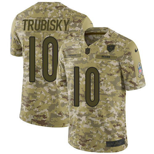 Nike Chicago Bears #10 Mitchell Trubisky Camo Youth Stitched NFL Limited 2018 Salute to Service Jersey Youth