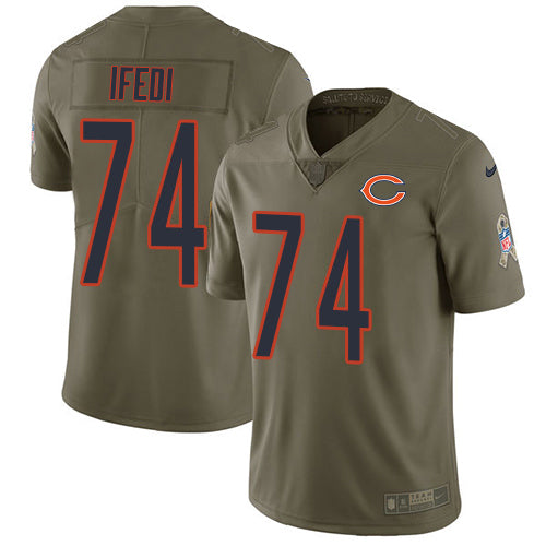 Nike Chicago Bears #74 Germain Ifedi Olive Youth Stitched NFL Limited 2017 Salute To Service Jersey Youth