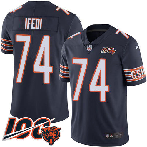 Nike Chicago Bears #74 Germain Ifedi Navy Blue Team Color Youth Stitched NFL 100th Season Vapor Untouchable Limited Jersey Youth