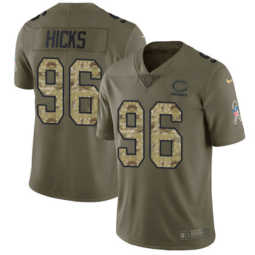 Nike Chicago Bears #96 Akiem Hicks Olive/Camo Youth Stitched NFL Limited 2017 Salute to Service Jersey Youth