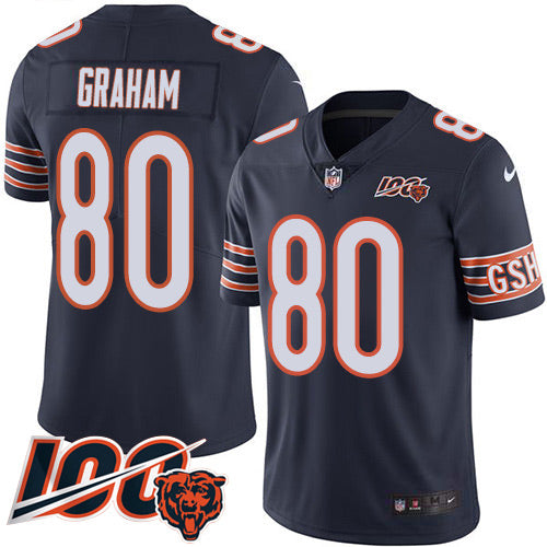 Nike Chicago Bears #80 Jimmy Graham Navy Blue Team Color Youth Stitched NFL 100th Season Vapor Untouchable Limited Jersey Youth