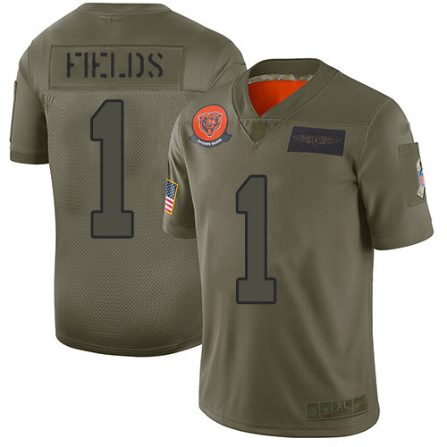 Nike Chicago Bears #1 Justin Fields Camo Youth Stitched NFL Limited 2019 Salute To Service Jersey Youth