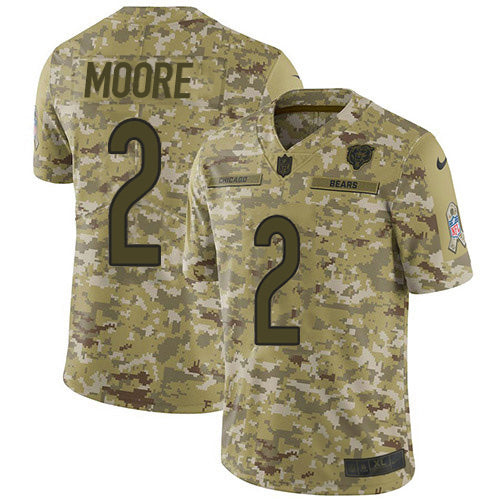 Nike Chicago Bears #2 D.J. Moore Camo Youth Stitched NFL Limited 2018 Salute To Service Jersey Youth