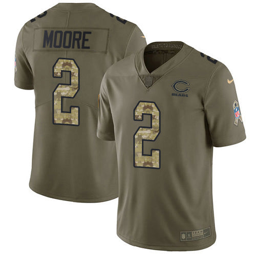 Nike Chicago Bears #2 D.J. Moore Olive/Camo Youth Stitched NFL Limited 2017 Salute To Service Jersey Youth