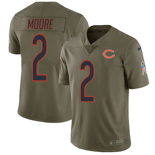Nike Chicago Bears #2 D.J. Moore Olive Youth Stitched NFL Limited 2017 Salute To Service Jersey Youth