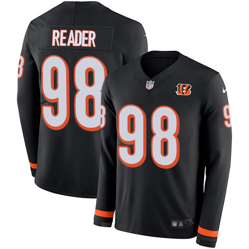 Nike Cincinnati Bengals #98 D.J. Reader Black Team Color Youth Stitched NFL Limited Therma Long Sleeve Jersey Youth