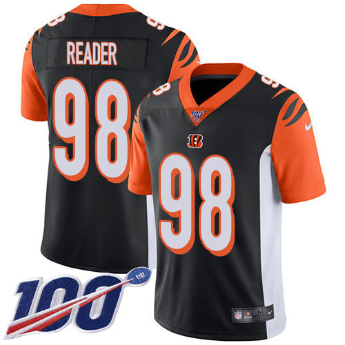Nike Cincinnati Bengals #98 D.J. Reader Black Team Color Youth Stitched NFL 100th Season Vapor Untouchable Limited Jersey Youth