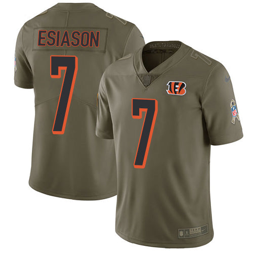 Nike Cincinnati Bengals #7 Boomer Esiason Olive Youth Stitched NFL Limited 2017 Salute to Service Jersey Youth