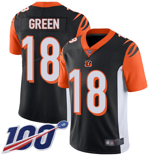 Nike Cincinnati Bengals #18 A.J. Green Black Team Color Youth Stitched NFL 100th Season Vapor Limited Jersey Youth