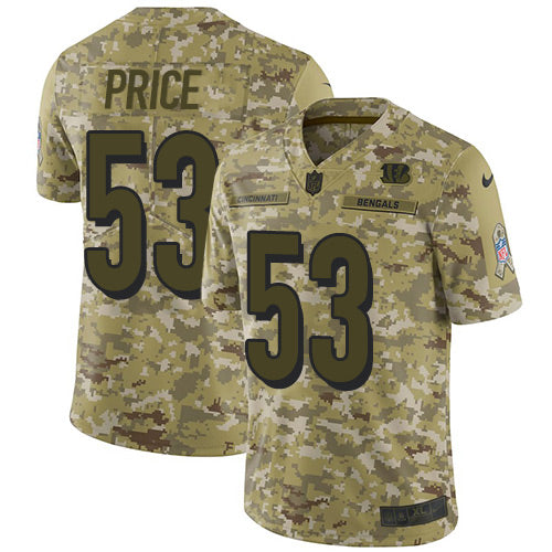 Nike Cincinnati Bengals #53 Billy Price Camo Youth Stitched NFL Limited 2018 Salute to Service Jersey Youth