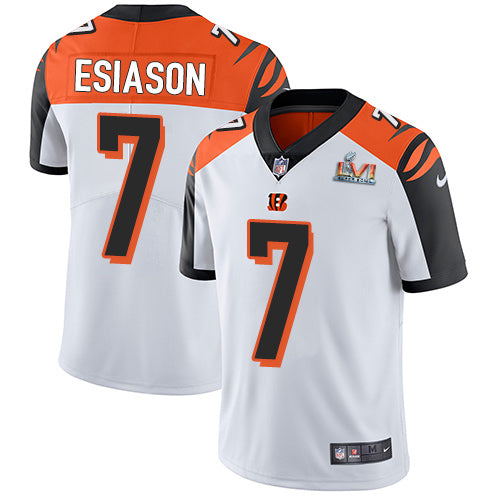 Nike Cincinnati Bengals #7 Boomer Esiason White Super Bowl LVI Patch Youth Stitched NFL Vapor Untouchable Limited Jersey Youth
