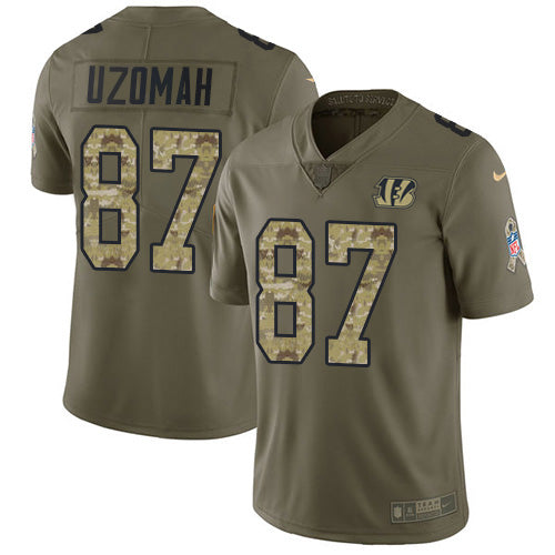 Nike Cincinnati Bengals #87 C.J. Uzomah Olive/Camo Youth Stitched NFL Limited 2017 Salute To Service Jersey Youth