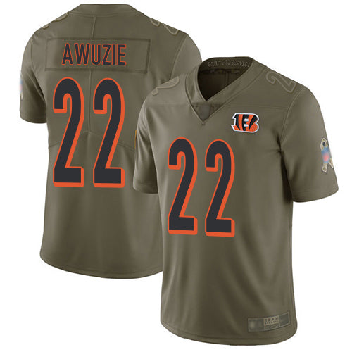 Nike Cincinnati Bengals #22 Chidobe Awuzie Olive Men's Stitched NFL Limited 2017 Salute To Service Jersey Youth