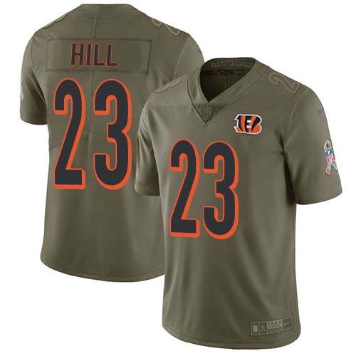 Nike Cincinnati Bengals #23 Daxton Hill Olive Youth Stitched NFL Limited 2017 Salute To Service Jersey Youth