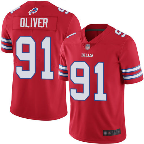 Nike Buffalo Bills #91 Ed Oliver Red Youth Stitched NFL Limited Rush Jersey Youth