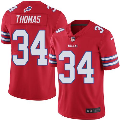 Nike Buffalo Bills #34 Thurman Thomas Red Youth Stitched NFL Limited Rush Jersey Youth