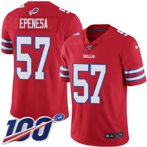 Nike Buffalo Bills #57 A.J. Epenesas Red Youth Stitched NFL Limited Rush 100th Season Jersey Youth