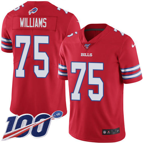 Nike Buffalo Bills #75 Daryl Williams Red Youth Stitched NFL Limited Rush 100th Season Jersey Youth