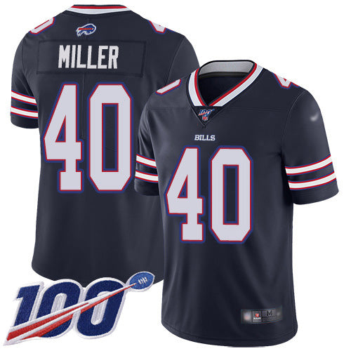 Nike Buffalo Bills #40 Von Miller Navy Youth Stitched NFL Limited Inverted Legend 100th Season Jersey Youth