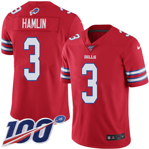 Nike Buffalo Bills #3 Damar Hamlin Red Youth Stitched NFL Limited Rush 100th Season Jersey Youth
