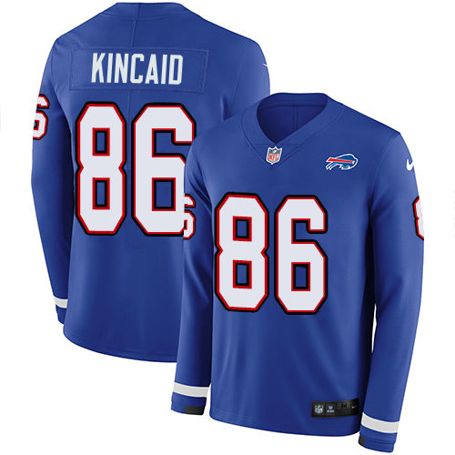Nike Buffalo Bills #86 Dalton Kincaid Royal Blue Team Color Youth Stitched NFL Limited Therma Long Sleeve Jersey Youth