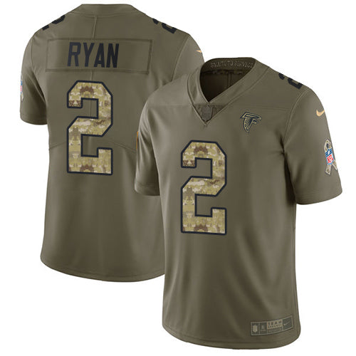 Nike Atlanta Falcons #2 Matt Ryan Olive/Camo Youth Stitched NFL Limited 2017 Salute to Service Jersey Youth